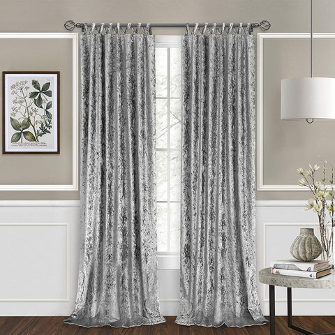 Oakestry Harper Criss-Cross Window Curtain Panel, 50&#34; x 63&#34;, Grey