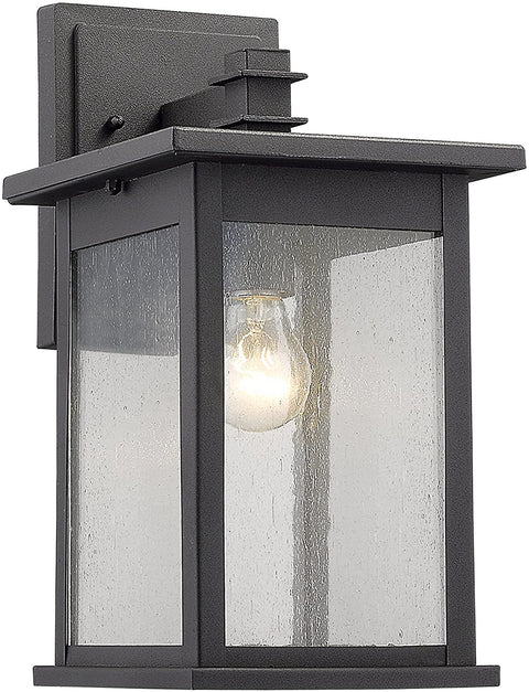 Oakestry Tristan Transitional 1 Light Black Outdoor Wall Sconce 14&#34; Height