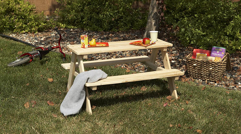 Oakestry Kids Wooden Picnic Bench Outdoor Patio Dining Table, Natural