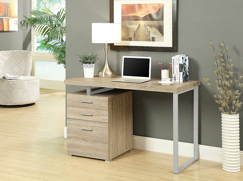 Oakestry Computer Desk with File Cabinet-Left or Right Set-Up, 48" L, Dark Taupe