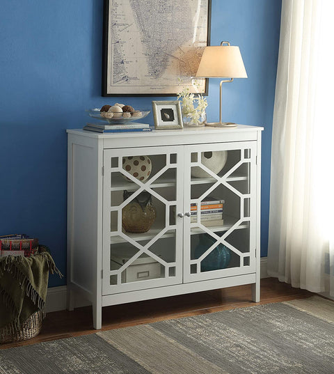 Oakestry Betty Wood Large Accent Cabinet in White