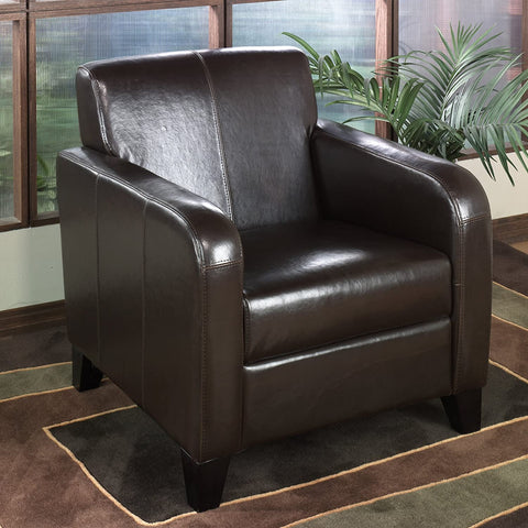 Oakestry 1400 Faux Leather Club Chair, 23x30x32, Brown