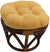 Oakestry Solid Microsuede Tufted Round Footstool Cushion, 18&#34;, Lemon