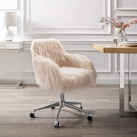 Oakestry Fiona Chrome Base Office Chair, 23.5&#34;W x 22&#34;D x 31-35&#34;H