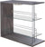 Oakestry Oakestry Contemporary Rectangular Bar Unit with 2 Shelves and Wine Holder, Weathered Grey and Chrome