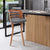 Oakestry Verne 30&#34; Swivel Gray Faux Leather and Walnut Wood Bar Stool