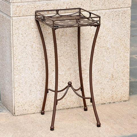 Oakestry Santa Fe Iron Patio Plant Stand in Antique Black