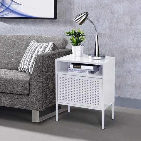 Oakestry Gemma Nightstand with USB Port in White