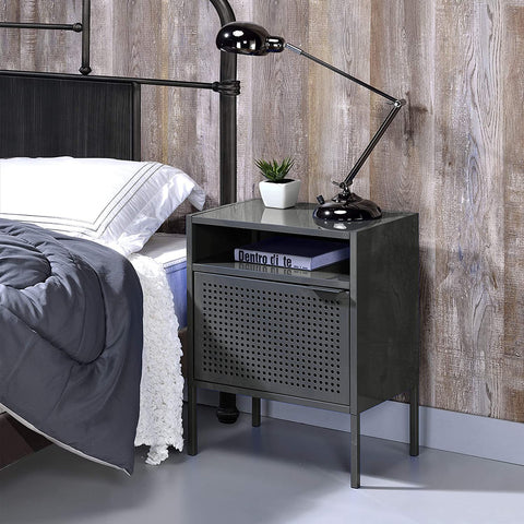 Oakestry Gemma Nightstand with USB Port in Gray