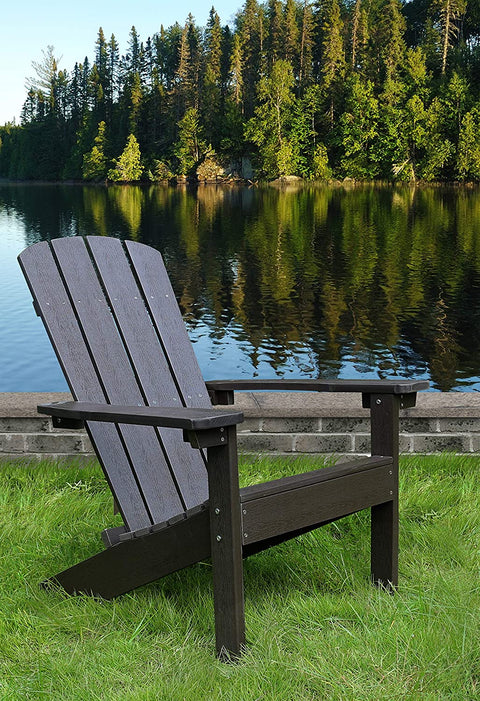 Oakestry Lakeside, Espresso Faux Wood Adirondack Chair