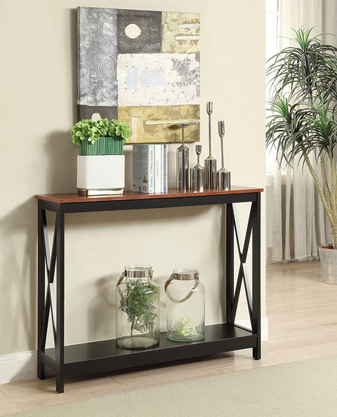 Oakestry Oxford Console Table, Cherry/Black