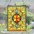 Oakestry CH8P012GV24-VRT Adelia Tiffany-Style Victorian Stained Glass Window Panel 24&#34; Height, Black