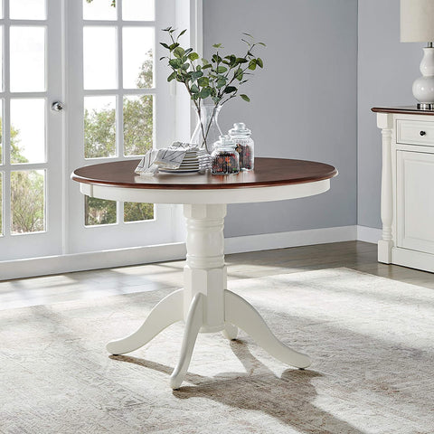 Oakestry Shelby Dining Table, Round, Distressed White