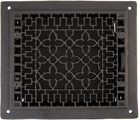 Oakestry Cast Iron Floor Vnet Grille Register, Black