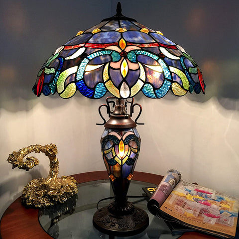 Oakestry CH18091PV18-DT3 Nora Double Lit Table Lamp, One Size, Multicolor