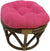 Oakestry Solid Microsuede Tufted Round Footstool Cushion, 18&#34;, Chocolate
