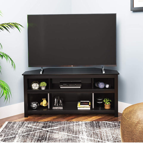 Oakestry Black Vasari Corner Flat Panel Plasma / LCD TV Console