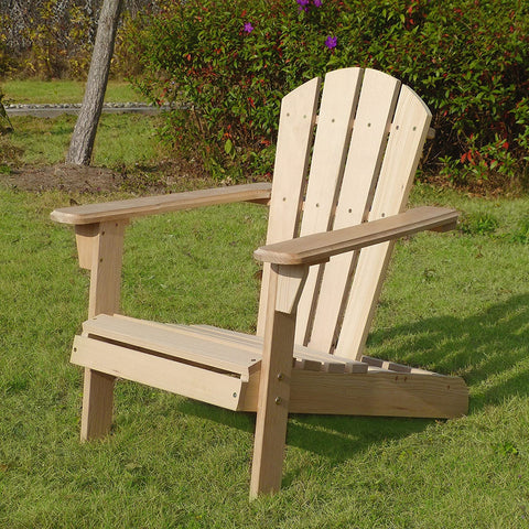 Oakestry Kids Foldable Wooden Adirondack Chair, Children&#39;s Outdoor Patio Furniture, Garden, Lawn, Deck Chair, Unfinished