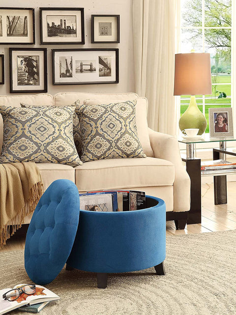 Oakestry Designs4Comfort Round Ottoman, Blue