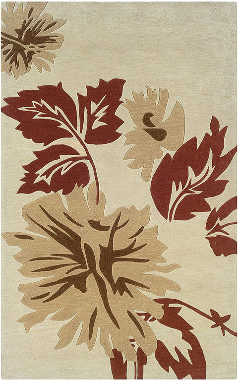 Oakestry Trio with A Twist Beige Natural Fiber Rugs, 1.10 x 2.10, Off/White