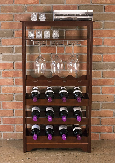 Oakestry 16-Bottle Wine Rack, Espresso