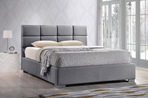 Oakestry Sophie Modern &amp; Contemporary Fabric Upholstered Platform Bed, Full, Grey